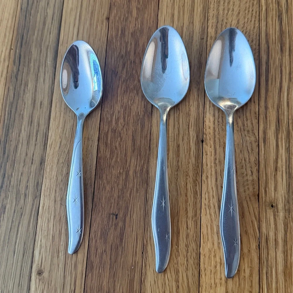 Mar-crest Stainless Steel Japan Vintage Starburst Flatware Silverware MCM 5pcs